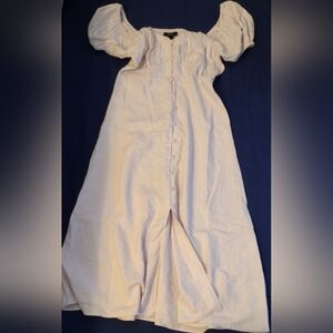 Forever 21 Cream Button-Down Midi-Dress